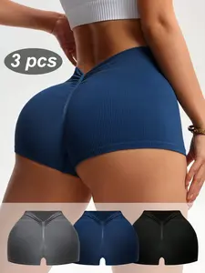 【Clearance sale】 Women's High Waist Sports Shorts, Breathable Comfortable High Stretch Skinny Shorts, Gym Shorts, Ladies Sportswear for Indoor Outdoor Wear, Yoga Gym Activewear, 3 pcs,   tiktok shop coupons