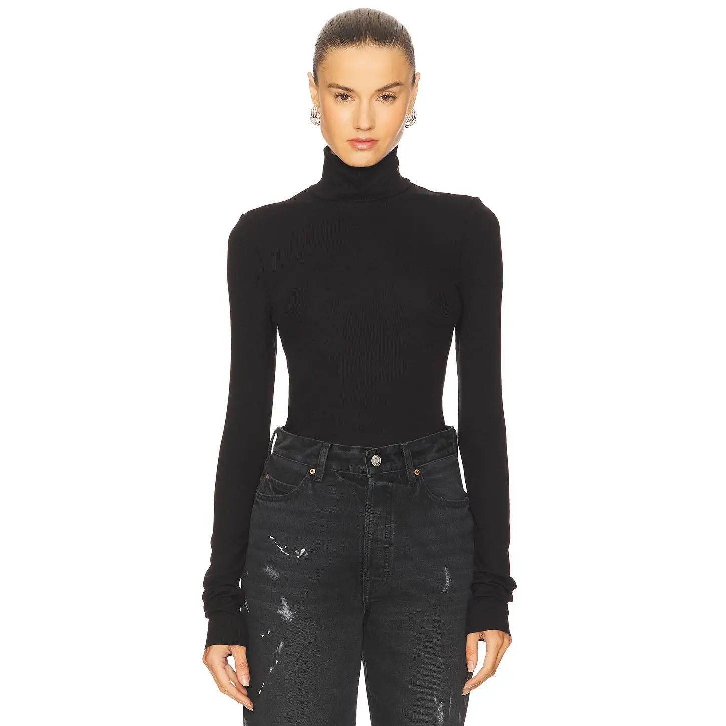 GRLFRND Essential Long Sleeve Turtleneck in Black