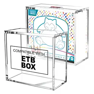 Home Office TCG Storage - Acrylic Booster Box & ETB Organizer,ETB & Booster Box Decor Case - Clear Acrylic Home Display,Card Sleeves Storage Organizer - ETB Compatible Acrylic Box,Heavy-Duty Booster Box Storage - Acrylic ETB & Rare Card Holder