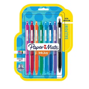 Papermate  1 mm Inkjoy 300 RT Retractable Ballpoint Pen, Assorted - 8 per Pack
