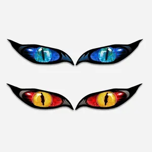 Two-Piece Devil Zombie Eye Stickers, Waterproof Durable PVC Decals for Car Rearview Mirror Motorcycle Helmet, Halloween Christmas Gifts, Car Decorative Sticker, Truck Car Decal