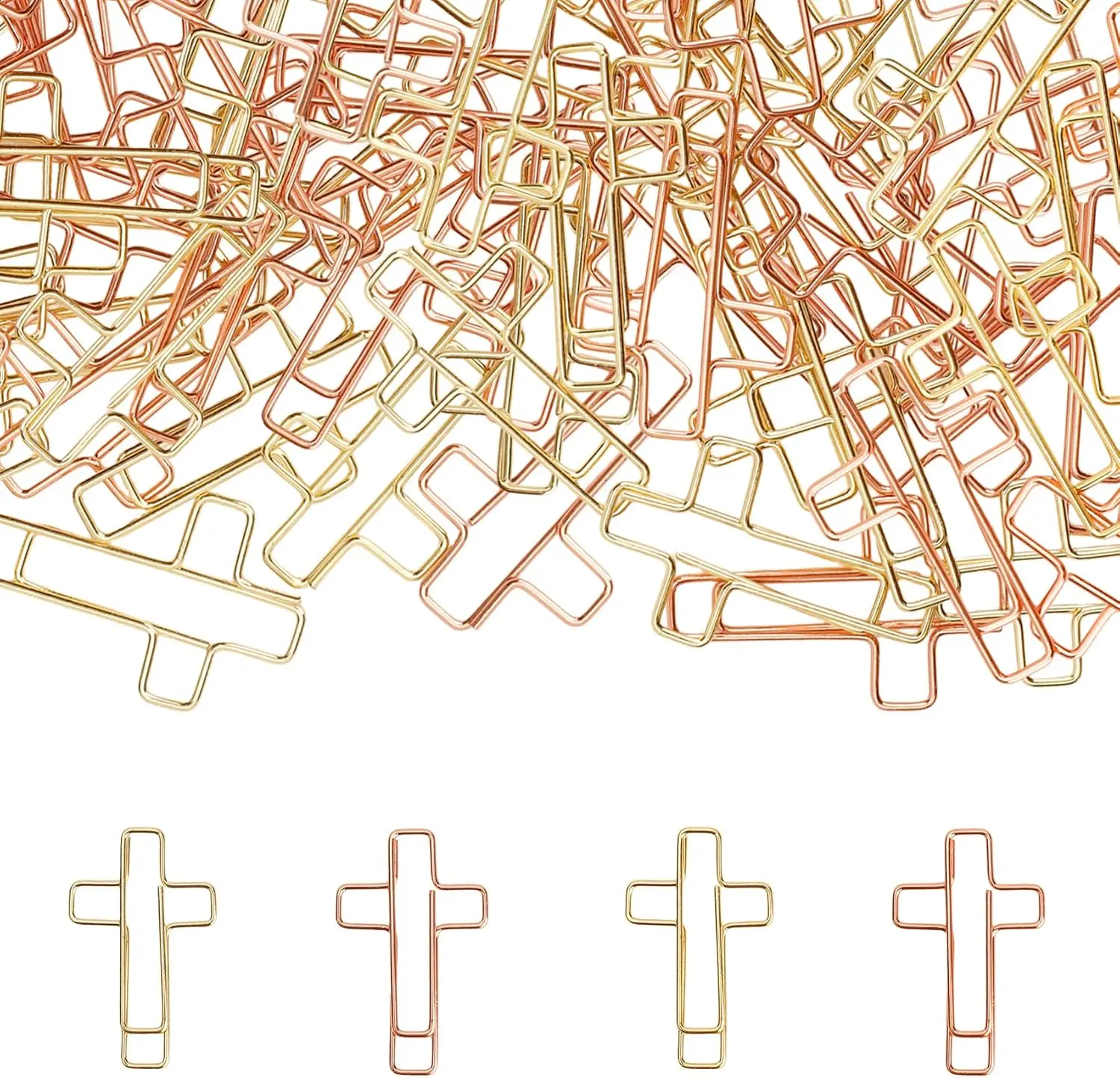 60 count Cross Paper Clips  Bookmark Rose  Paper Clips Book Marks for Bibles Study Supplies  Study Kit Mr Pen Bibles Tabs Cute Binder Clip Christian Accessories Christian Gifts for Women
