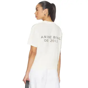 ANINE BING Walker Soft Stencil Tee in Cream