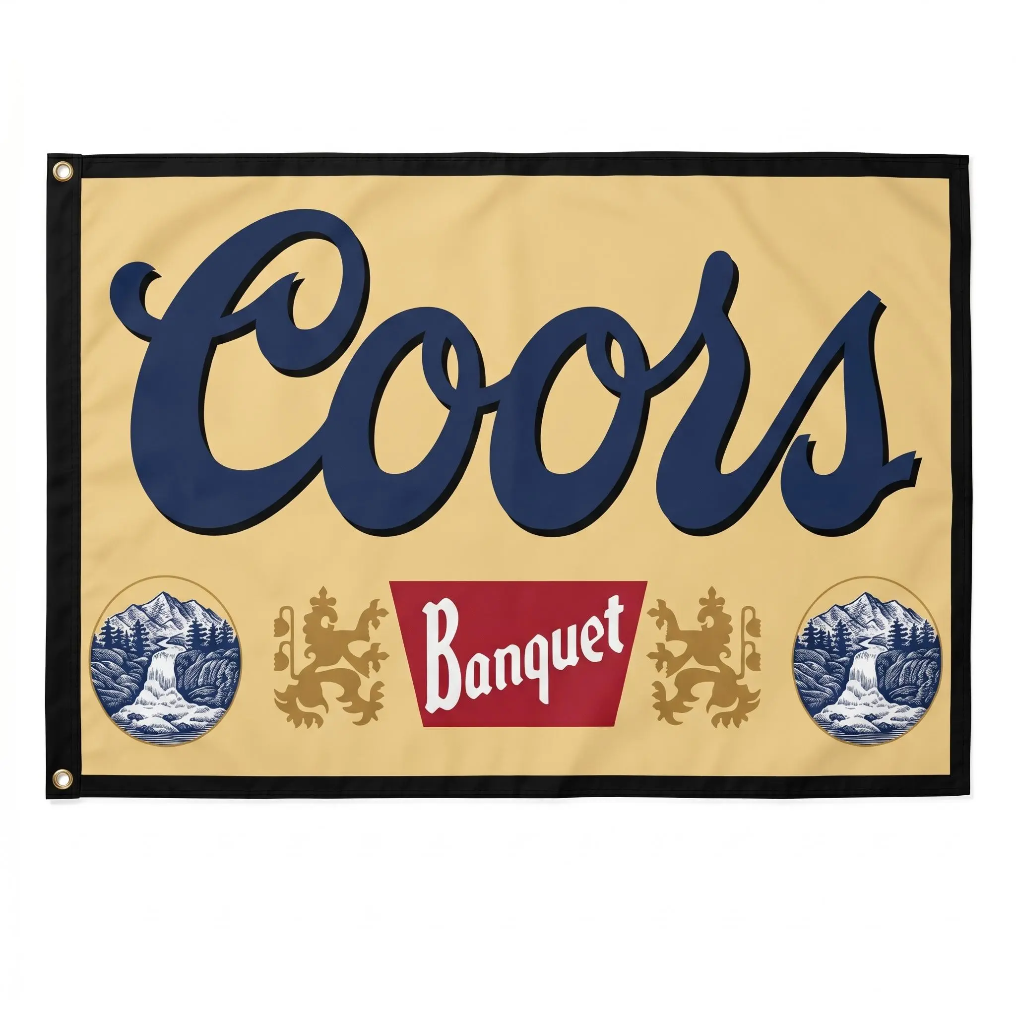 COORS BANQUET BEER 3'X5' FLAG BANNER MANCAVE COORS LIGHT BAR GARAGE COLORADO  - Wall Flag - Room Banner - Dorm Decor - Man Cave - Funny Flag - Frat Flag - College Flag - Wall Tapestry - Garage Banner - Room Flag