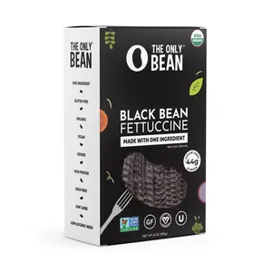 Organic Black Bean Fettuccine Bean Pasta (Multiple Pack Sizes) High Protein, Vegan, High Fiber