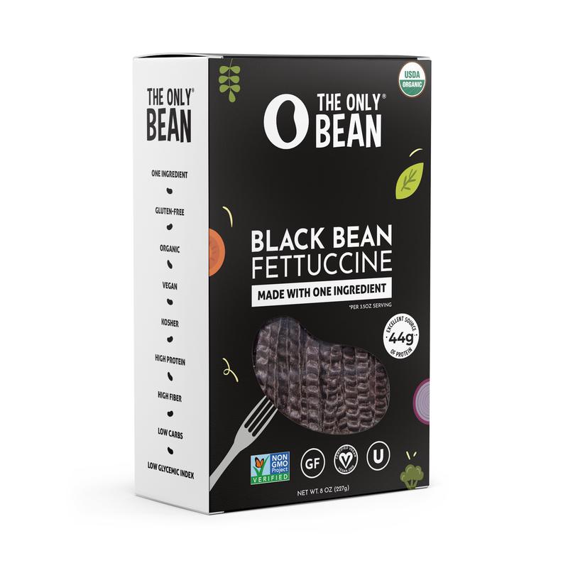 Organic Black Bean Fettuccine Bean Pasta (Multiple Pack Sizes) High Protein, Vegan, High Fiber