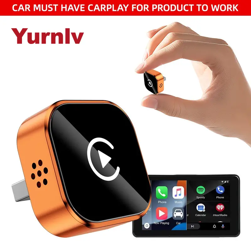 【YURNLV】S 2026 New Mini  Original CarPlay Wireless Adapter, Instant Auto-Connect, StableTransmission，Zero Delay, Hands-Free Calling, Plug-and-Play for iPhone/Android