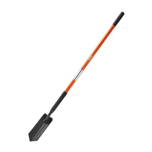 Heavy-Duty Narrow Trench Shovel - 4 in Blade, 56 in Length, Fiberglass Handle, Non-Slip Grip, for Gardening, Trenching