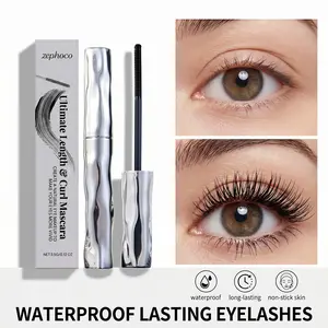 Waterproof Volumizing Mascara, Long Lasting Lengthening & Curling Tubing Mascara, Smudge-Proof & Sweatproof Black Eye Makeup