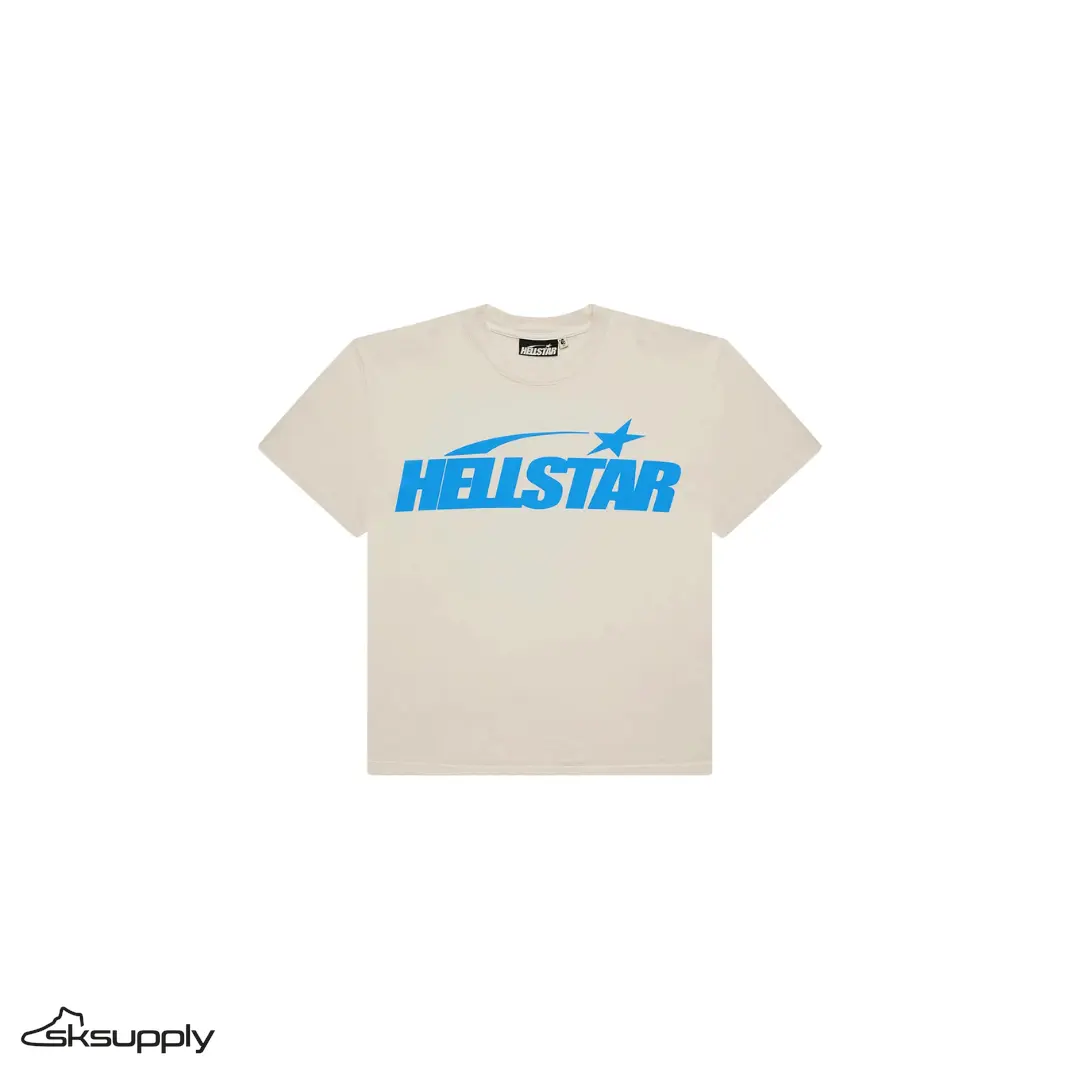 Hellstar "Classic" T-shirt (Gel Print) (White/Blue)