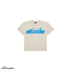 Hellstar "Classic" T-shirt (Gel Print) (White/Blue)