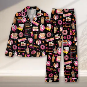 Dunkin Donuts Pajamas Set, Dunkin Donuts Shirt, Dunkin Donuts Pajamas, Dunkin Donuts Pants, Dunkin Donuts Gift, Coffee Lover Pajamas