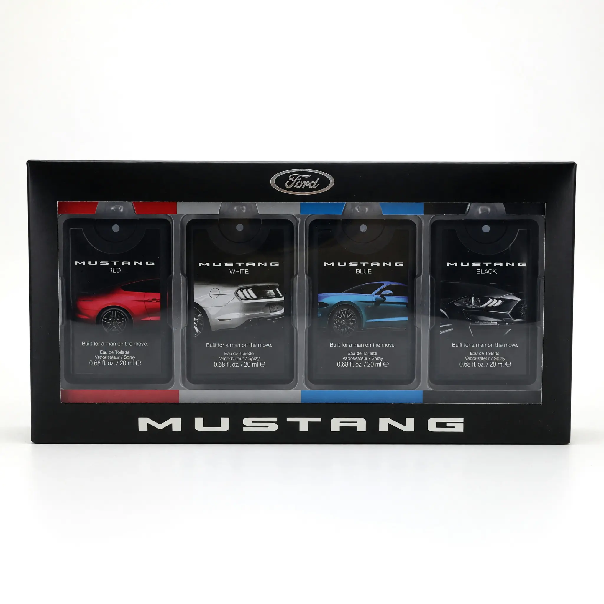Mustang Fragrance Set for Men - 4-Variety Boxed Assortment, 1 to 1.9 fl oz Eau de Toilette Spray, Personal Care Product