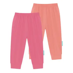 PurComfy Supersoft Baby Pants, 2-Pack Premium Bamboo Viscose Jogger Pants, Elastic Waist, Unisex 0-24 Months
