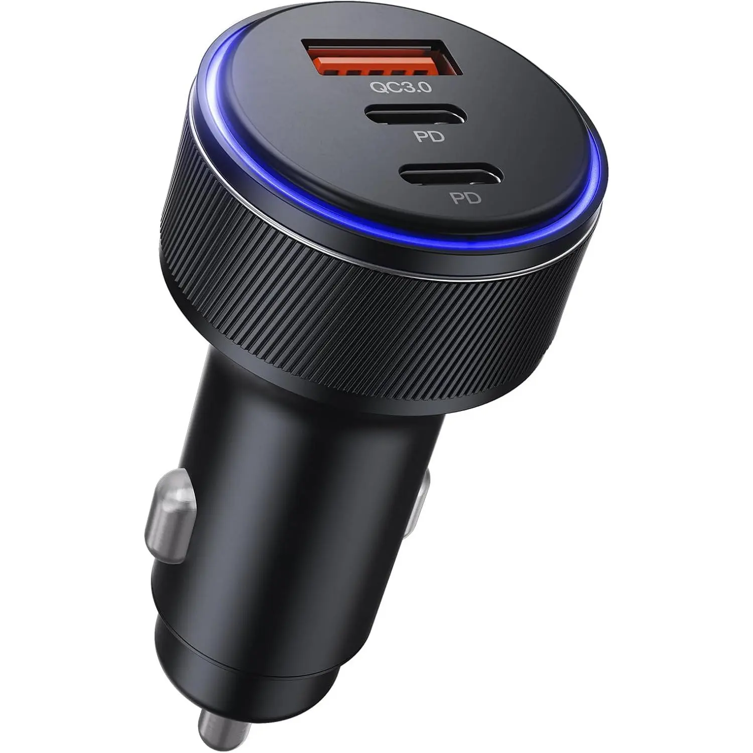 USB-C Car Charger, 3-Port 90W Fast Car Charger, Dual USB-C & USB-A Car Power Adapter, PD3.0 & QC3.0 Fast Charging for iPhone 16/15/14/13 Pro Max, iPad, MacBook and More