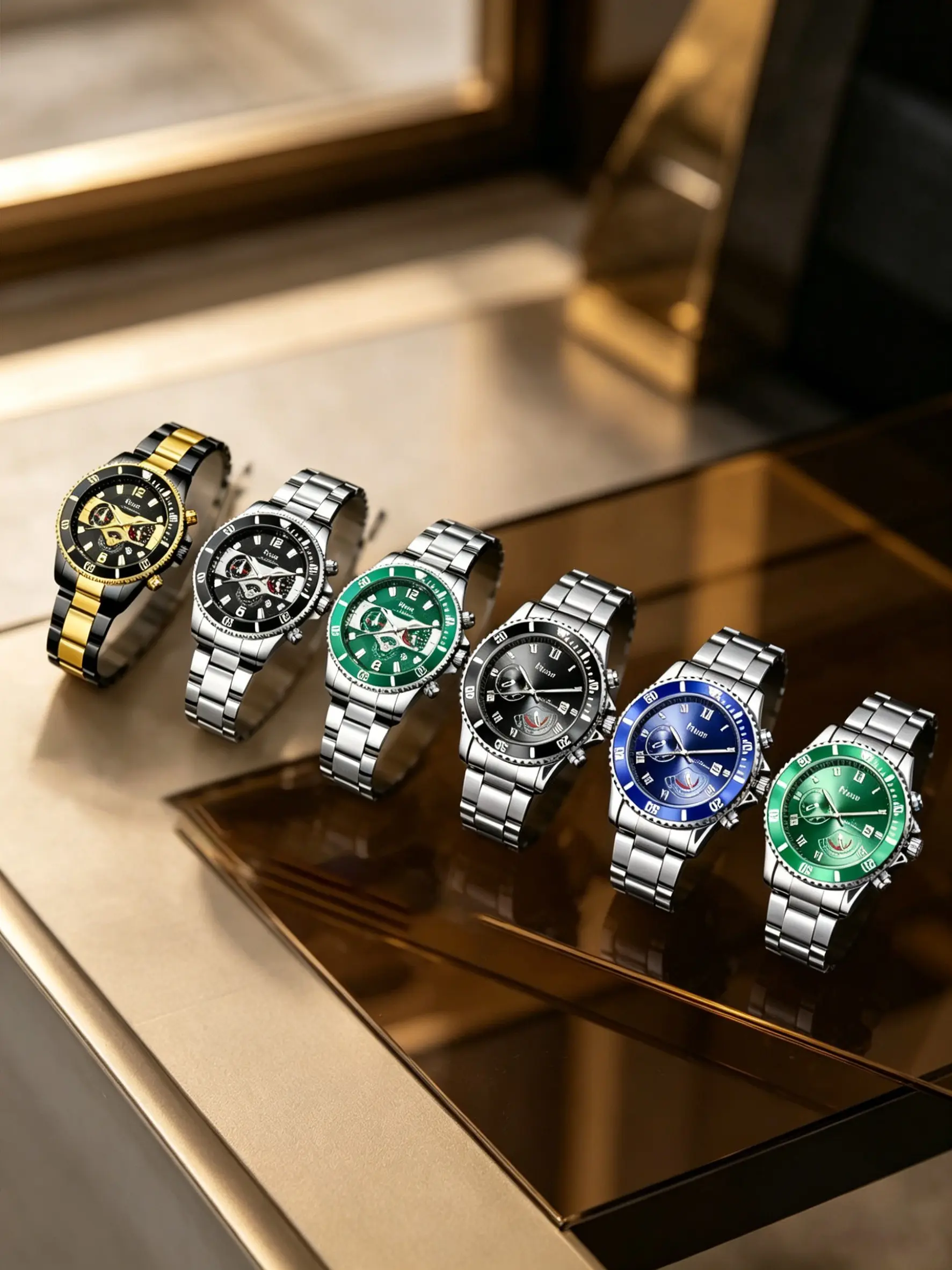 6pcs Men's Fashion Watch Set, Quartz Wristwatches, Quartz Movement, Multiple Styles, Perfect Gift for Holidays, Business Casual, Ideal for Him