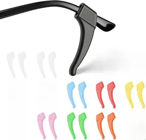 Anti-Slip Eyeglass Ear Grips Hook 16 Pairs Multicolored Silicone Elastic Temple Tips Sleeve Retainer Comfortable Wear for Sports & Daily Activities