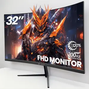 32" Curved Gaming Monitor -200Hz FHD (1920 *1080P), 120% sRGB, AMD Freesync, HDMI/DP, Wall Mountable Installs-Black - CRUA