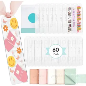 60 count  Bookmark Blanks- 6x2" Bookmarks with 60 count Ribbon for Reading Lovers DIY Crafts  Tag Gifts Tag Price Tags, Graduation  to School Gifts(Semicircle)