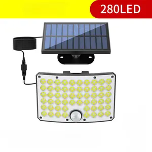 Portable Solar Outdoor Lights Solar Garden Lights with 280 LED Waterproof Motion Sensor Outdoor Wall Lights 120° Lighting Angle for Garden/Fence/Garage/Yard