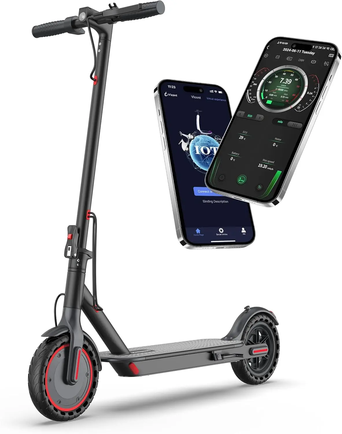 A MAXSHOT Electric Scooter for Adults, 8.5/10/14" Tires, 19/22Mph, 350W/500W Motor, 21-28 Miles Range, Folding E-Scooter with Dual Suspension,APP