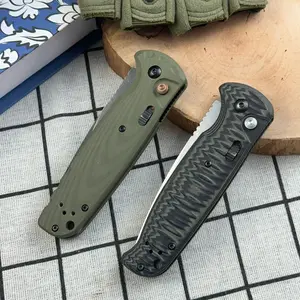 4300BK Folding Knife - D2 Battlewash Blade G10Handle,Button Lock EDC Tool for Camping, Outdoor Use&Hiking,Survival Tools, the best gift high-end quality andNeckKnife Gift Set