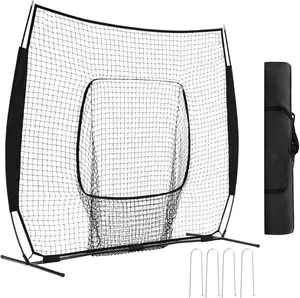 7x7 FT Baseball Hitting Net, Portable Softball Net with Carry Bag, Versatile Indoor/Outdoor Training Equipment for All Skill Levels