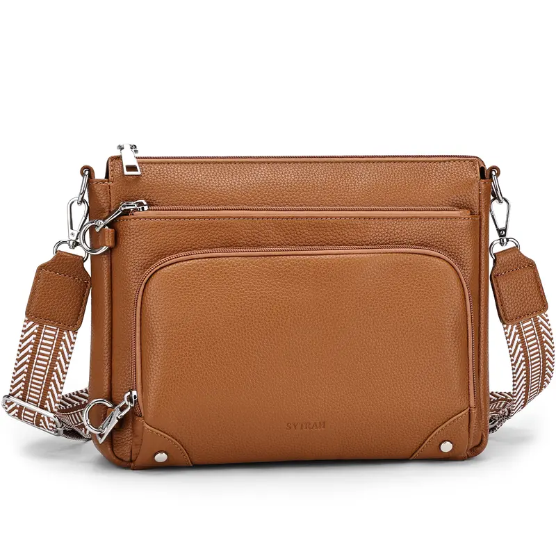 anti theft womens leather sling backpack rfid SYTRAH Crossbody Bags for Women, Travel Purse Beige crossbody bag Sling Bag Small Black Leather