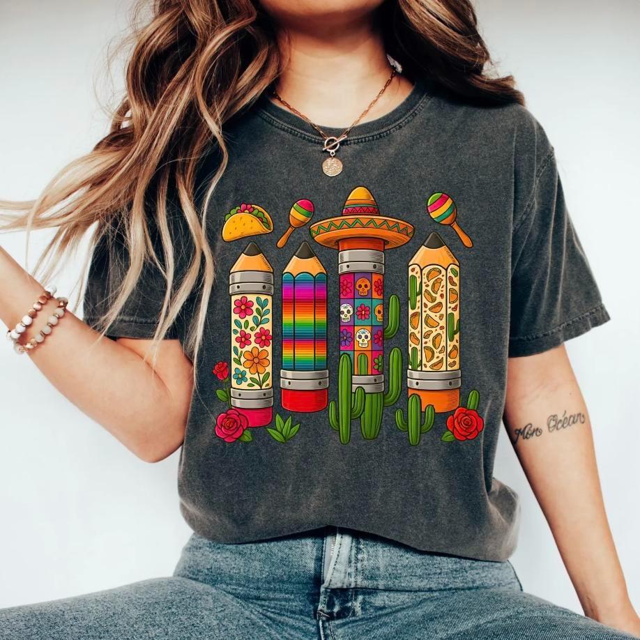 Cinco De Mayo Shirt For Teacher, Fiesta Party Shirt, Teacher Appreciation Tee, Mexican Gift Shirt, Unisex Cotton Casual Streetwear Top