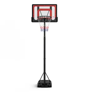 Basketball Hoop Outdoor Shatterproof PC Backboard, 5.25-7FT Stepless Adjustable Height, Portable Basketball Hoop with Wheels for Backyard, Driveway and Court