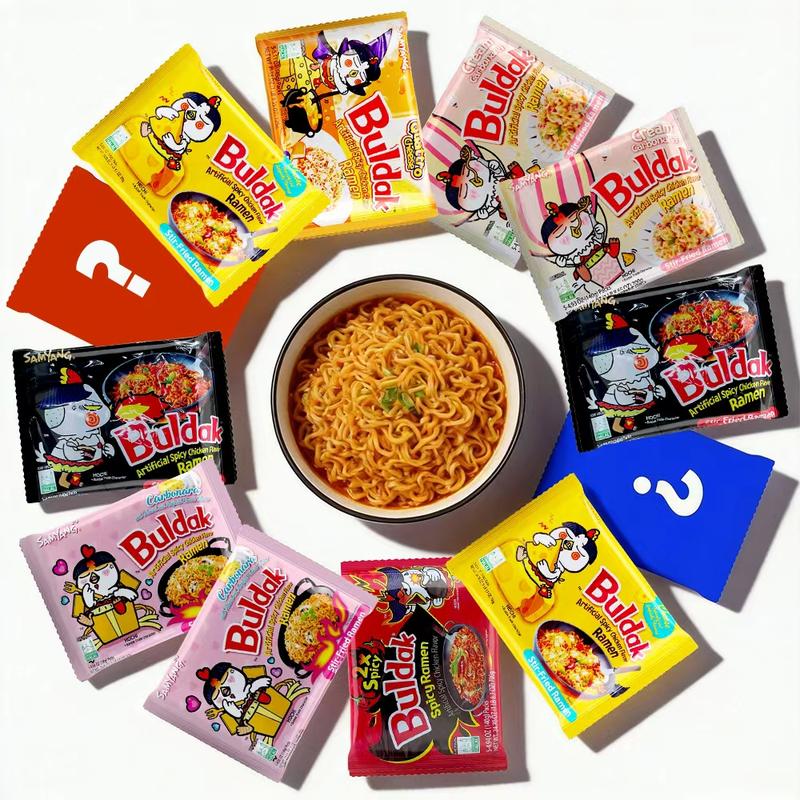 SAMYANG Buldak Spicy Chicken Ramen 12 Packs 11 Flavors Korean Imported Cheese Spicy Fire Chicken Noodles Delicious Instant Food