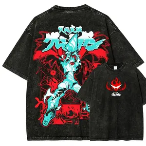 Tengen Toppa Gurren Lagann Washed Vintage Anime T-Shirt Oversized Streetwear