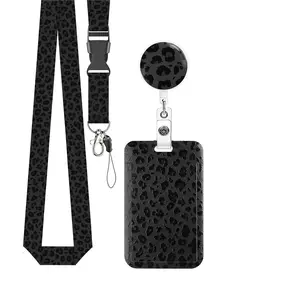 Panther Badge Clip Set with Lanyard and Pull Tab, Retractable Id Badge Holder, Nurse Name Tag Holder, Medical Assistant Badge Buddy, Nursing Badge Reel, Office Worker Accessory