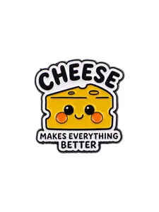 Cheese Cake Enamel Brooch Pin, Zinc Alloy Badge, Durable Metal Pins, Fun Fashion Jewelry Accessory, Suitable for Backpacks and Clothing, All Seasons, Men Accessories