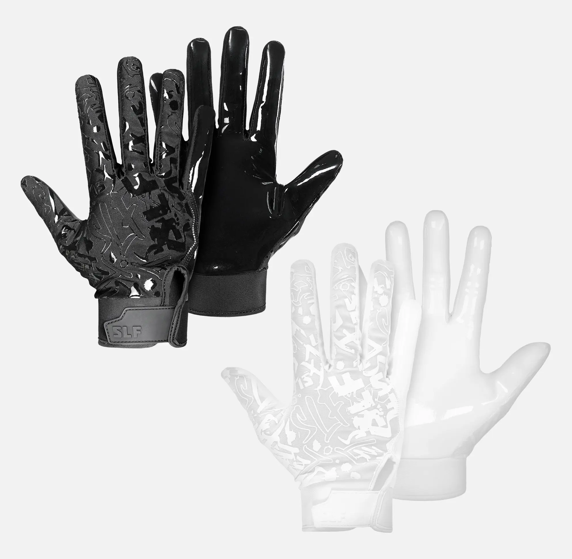 2-Pack Sticky Football Receiver Gloves (Black and White) 2-Pack Sticky Football Receiver Gloves (Black and White)