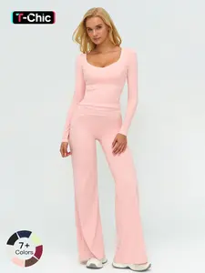 Women's Yoga Set with Dual Shoulder Straps, High-End Feel Sportswear, Running & Exercise, Colorblock Fleece Fabric, Yoga Tracksuit Set