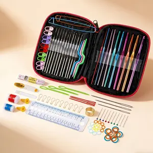 100pcs Complete Crochet Kit with Multicolor Yarn, Ergonomic Rustproof Hooks & Portable Travel Case - Ultimate Handmade Essentials for Beginners