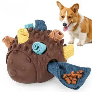 Dog Hedgehog Interactive Toy for Dogs Natural Rubber Food Dispensing Ball Chew Toy Lick Ball Toy