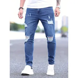 Men's Lightweight Denim Jeans - Casual, Stylish, And Suitable For All Seasons  Halloween    All    Regular Fit    Pocket  Zipper  Ripped