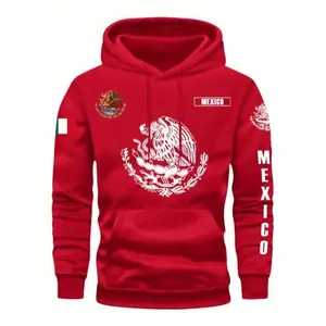 Mexico Print Hoodie - Soft, Casual, Versatile, Trendy, Men's Fashion Pullover Sweatshirt with Hood