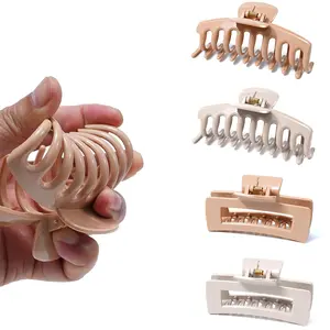 AWAYTR Silicone Hair Claw Clips for Women 4Pack Silicone Flexible Hair Clips 4.33 Inch Nonslip Large Hair Claw Bendable Soft Claw Clip for Thick Thin Hair Ladies' Fahion Hair Accessories