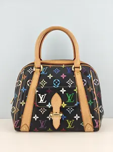 Pre-owned Black Monogram Multicolor coated canvas Clutches & Wristlets Louis Vuitton Black Monogram Multicolor Canvas Priscilla Bag