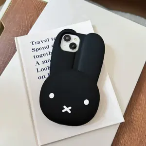 Cartoon Spoof African Miffy Rabbit Mobile Phone Case Suitable for iPhone16 15 14 13 12Pro Max Smartphone Anti-fall Protective Case