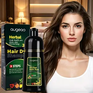 1pc 16.91oz Dark Brown Hair Color Shampoo - 3 in 1 Natural Plant Ingredients, No Damage to Scalp, No Side Effects, Quick Gray Hair Coverage, 500ML, Summer Essential for Men And Women, Unisex Hair Care, Fashionable Bottle Design, Natural Ingredients