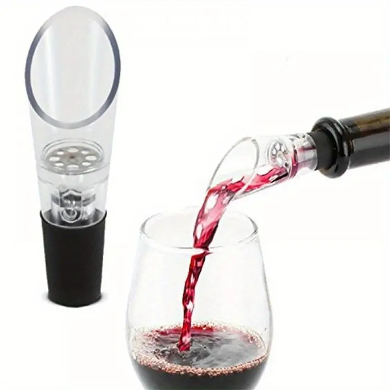 Wine Pourer, 2 Counts/set Wine Aerator, Drip-free Pour Wine Pourer, Bar Utensils, Barware for Home Kitchen Party Picnic, Home Bar Accessories