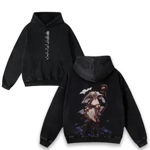 Frieren Beyond Journey's End Line Art Manga Anime Double Printed Acid Washed Top Men's Menswear Graphic Tee Merch Unisex American Made Oversized Washed T-Shirt 100% Premium Cotton S-5XL