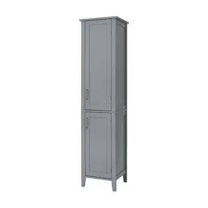 Mercer Mid-Century Modern Wooden Linen Tower Ca binet