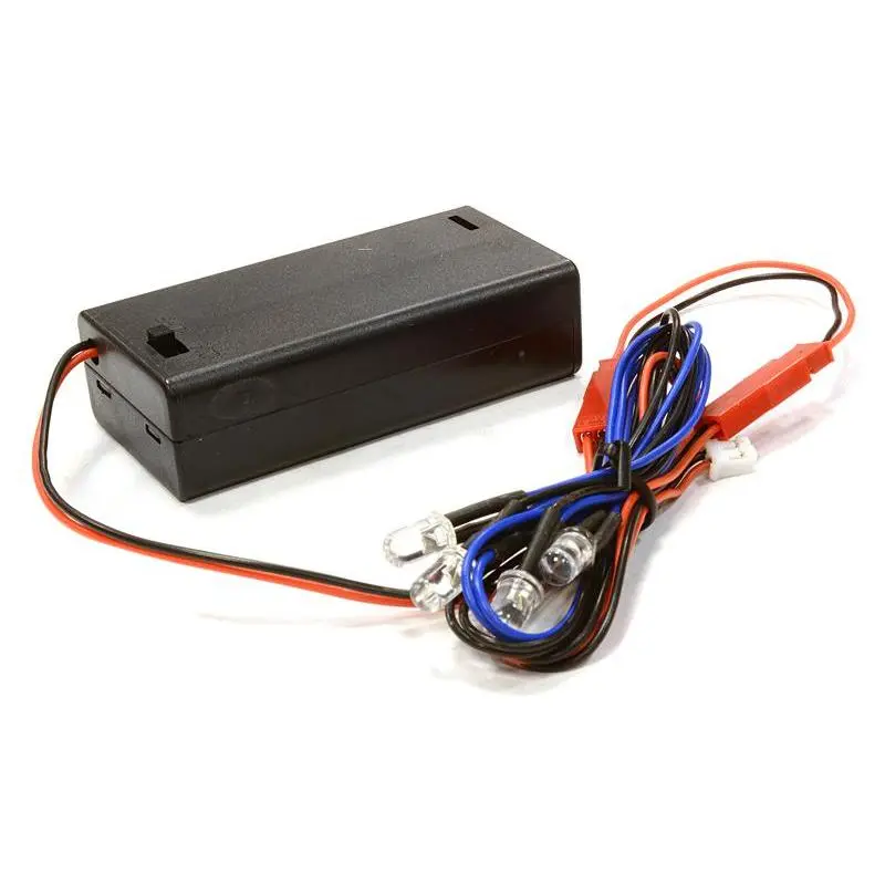 Plastic Battery Box w/ 4pcs 5mm Size LED Light