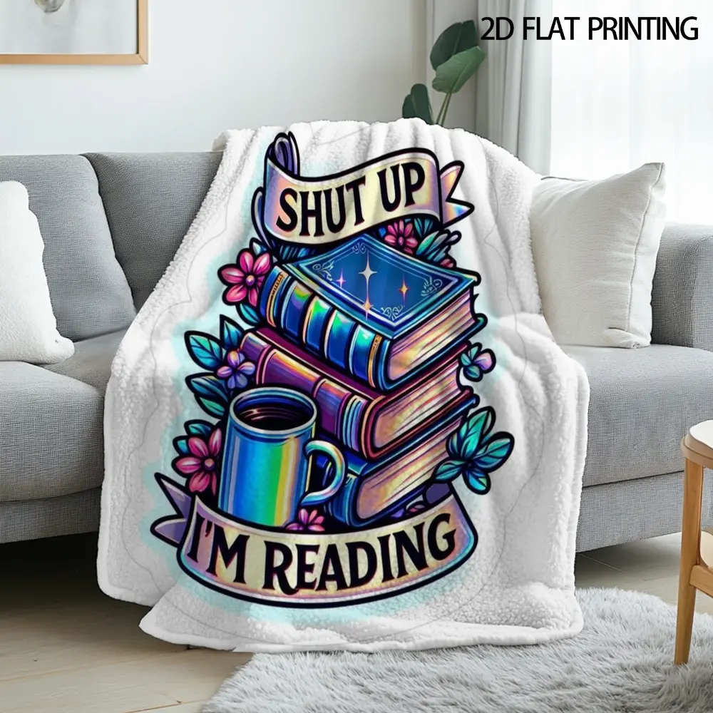 Book Lover Blanket for Women, Reading Blanket for Bookworms, Cozy Throw Blanket with Books and Coffee Design, Bookish Gift for Readers, Soft Fleece Blanket for Couch Sofa Bed, Book Club Gift, Birthday Christmas Gift for Book Lovers