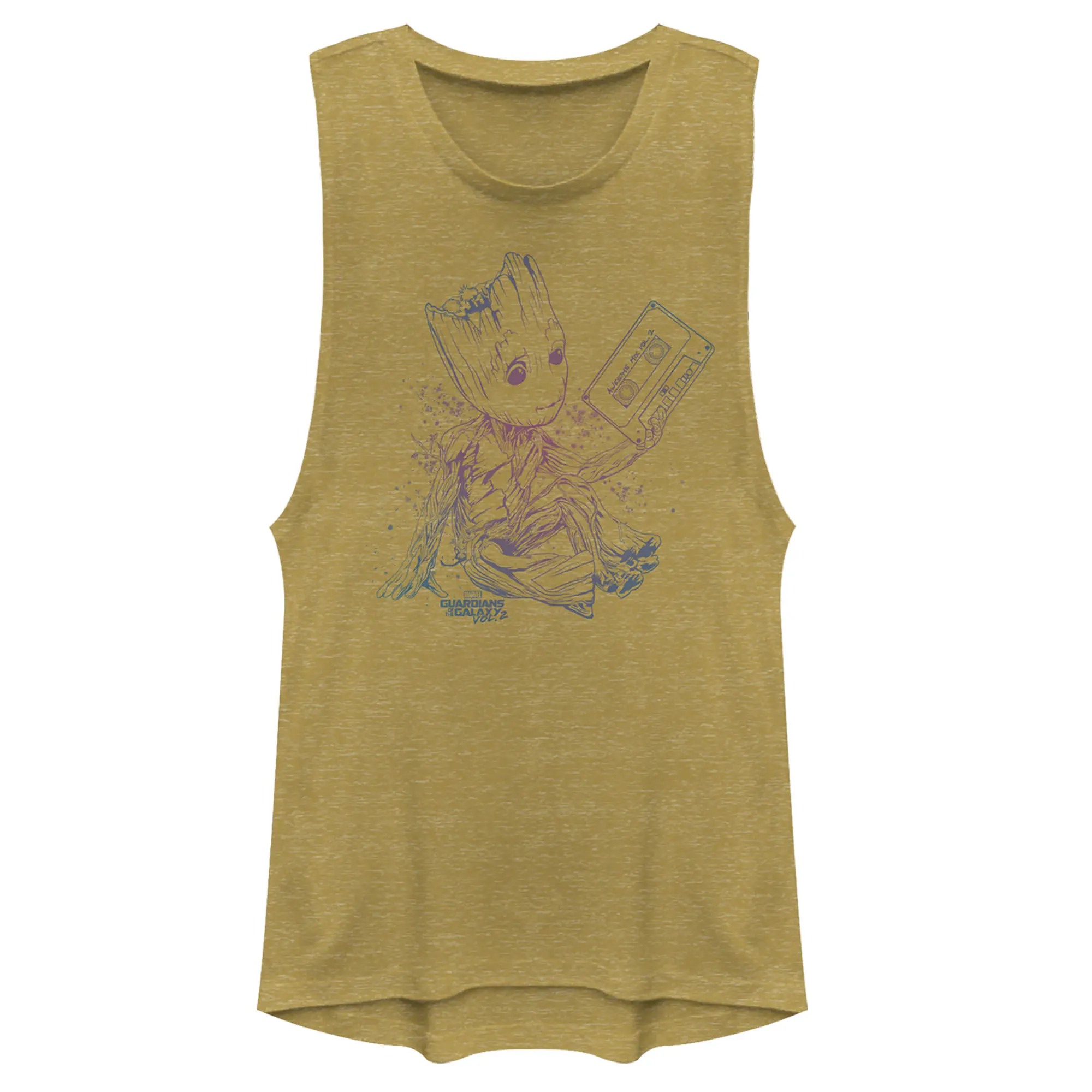 Juniors Womens Marvel Guardians of Galaxy Vol. 2 Groot Jams Festival Muscle Tee